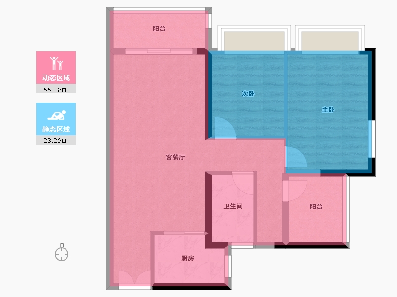 广东省-广州市-丰盛101-70.07-户型库-动静分区