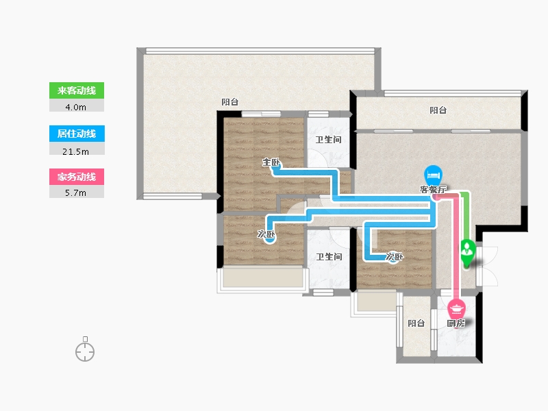 贵州省-贵阳市-中环国际阅湖-104.57-户型库-动静线