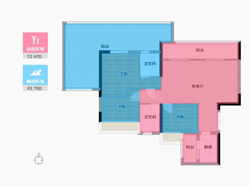 贵州省-贵阳市-中环国际阅湖-104.57-户型库-动静分区