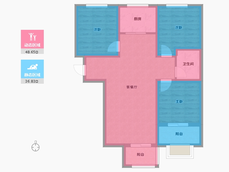 河北省-保定市-天保绿城-75.64-户型库-动静分区