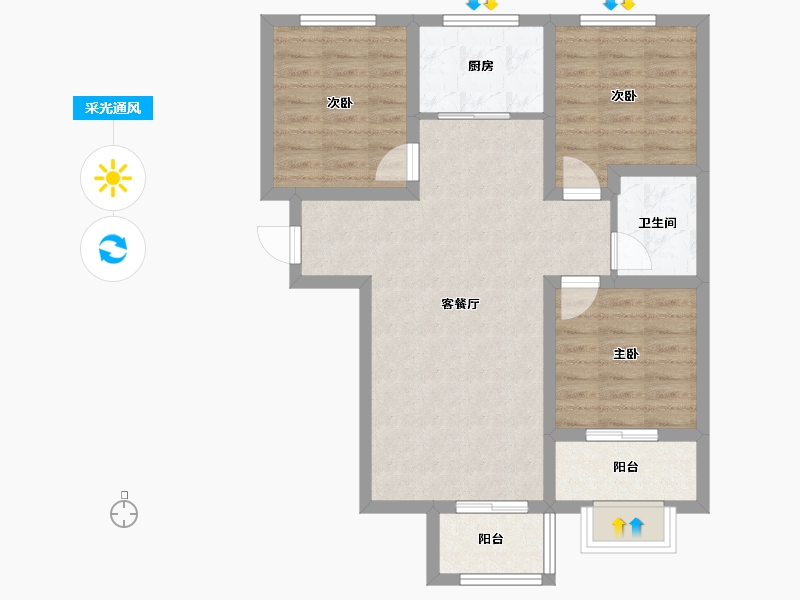 河北省-保定市-天保绿城-75.64-户型库-采光通风