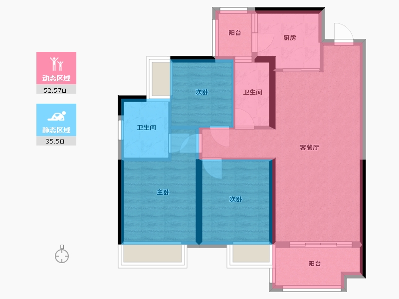 湖南省-株洲市-凯风珑城-78.41-户型库-动静分区