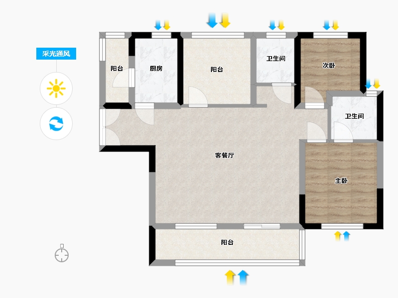 广西壮族自治区-桂林市-栖霞府-79.79-户型库-采光通风