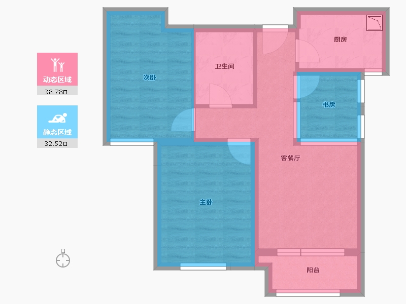 河北省-保定市-鸿坤理想湾-62.08-户型库-动静分区