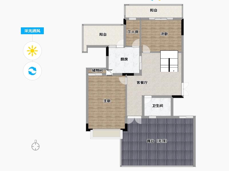 贵州省-贵阳市-南岳大院-143.39-户型库-采光通风