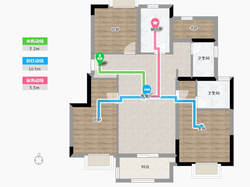 江苏省-苏州市-珑悦天境-91.35-户型库-动静线