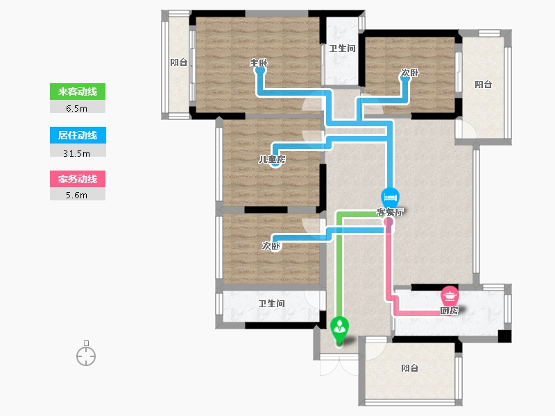 广西壮族自治区-柳州市-万和・新希望-121.40-户型库-动静线