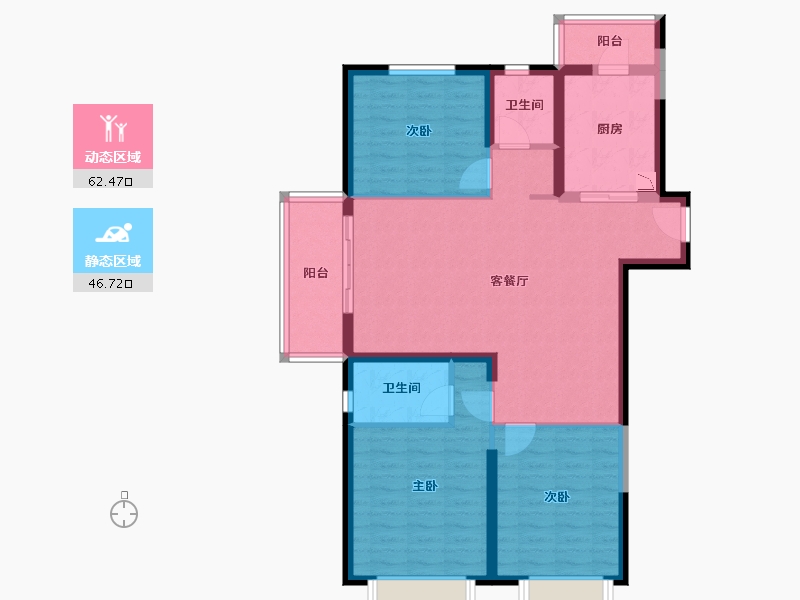 湖北省-武汉市-万科翡翠滨江二期-97.89-户型库-动静分区