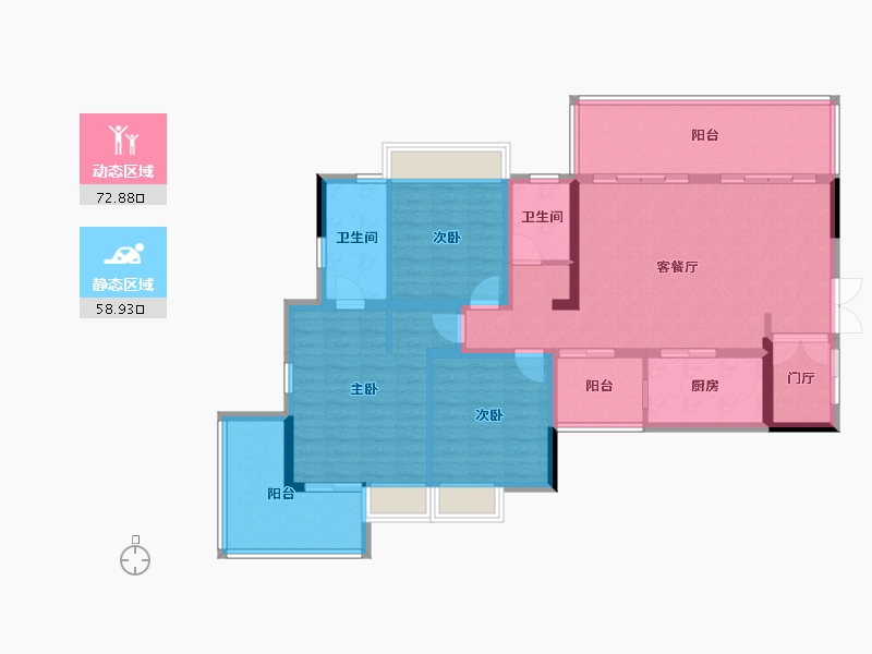 贵州省-铜仁市-铜仁仁山公园/紫荆园-118.67-户型库-动静分区