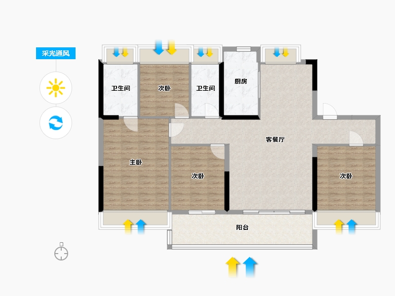 江苏省-连云港市-灌南碧桂园-120.01-户型库-采光通风