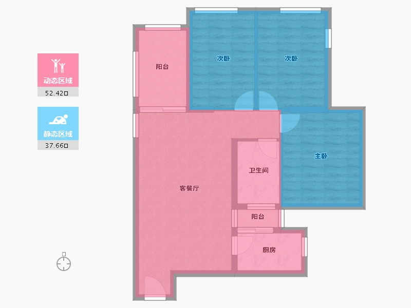 海南省-海口市-金城天鹅湖-80.83-户型库-动静分区