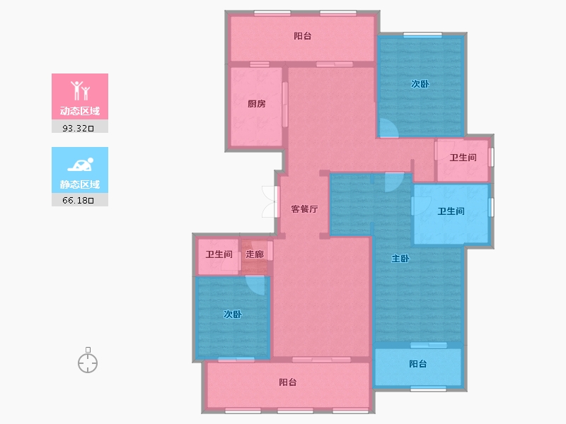 重庆-重庆市-绿城两江御园-143.78-户型库-动静分区