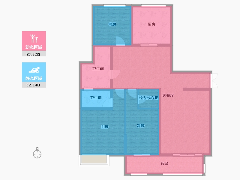 山东省-烟台市-鹿鸣小区-123.39-户型库-动静分区