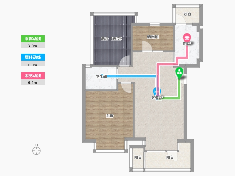 河北省-廊坊市-星河皓月-81.82-户型库-动静线