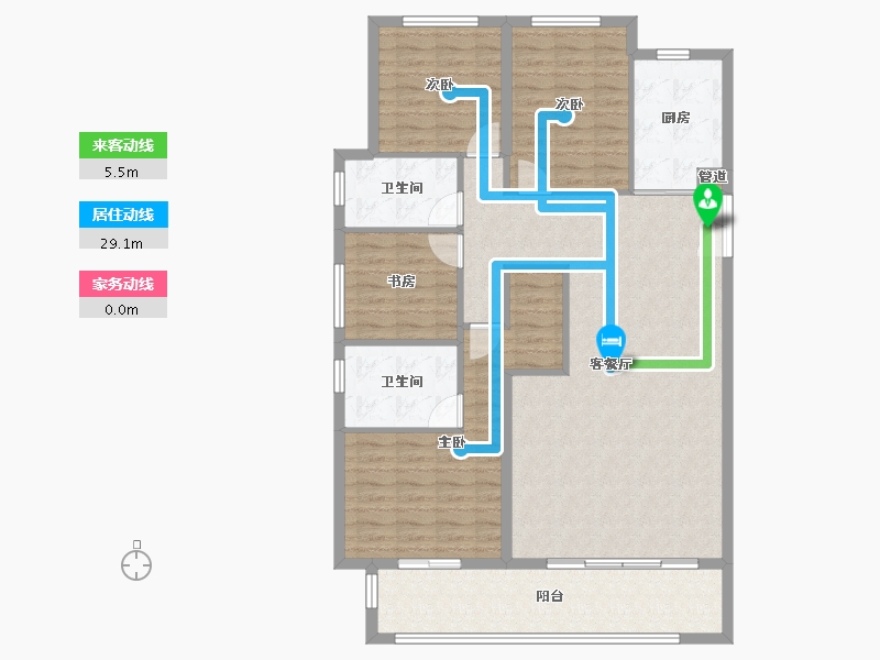 河南省-郑州市-青云筑-120.40-户型库-动静线