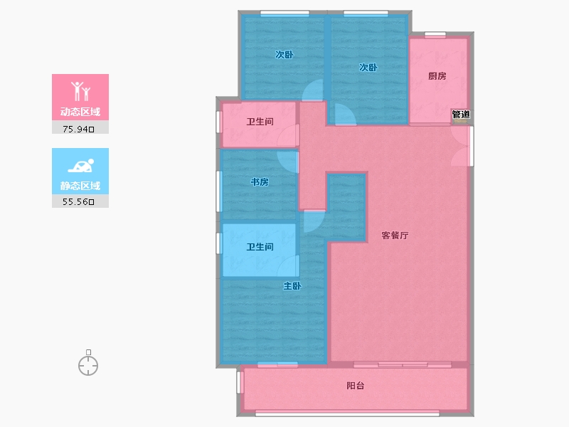 河南省-郑州市-青云筑-120.40-户型库-动静分区