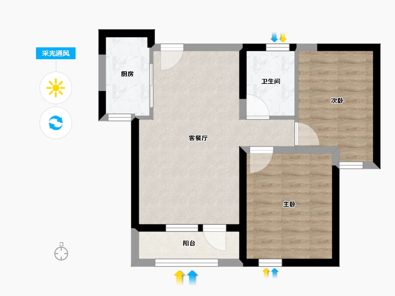 辽宁省-大连市-红星首府-53.04-户型库-采光通风