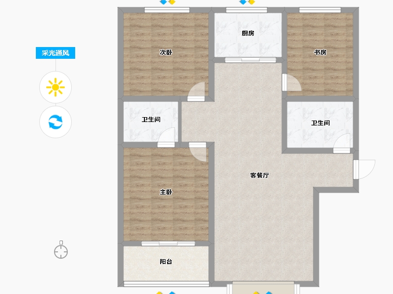 山西省-运城市-圣惠绿城-108.01-户型库-采光通风