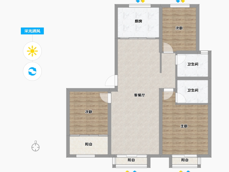 河北省-衡水市-景县泰华丽景福苑-97.00-户型库-采光通风