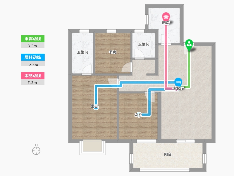 江苏省-盐城市-爱琴海国际广场-80.00-户型库-动静线