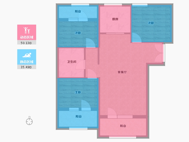 黑龙江省-哈尔滨市-凯利汽车欢乐广场-76.01-户型库-动静分区