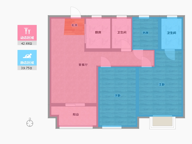 浙江省-宁波市-华鸿大发誉林府-73.16-户型库-动静分区