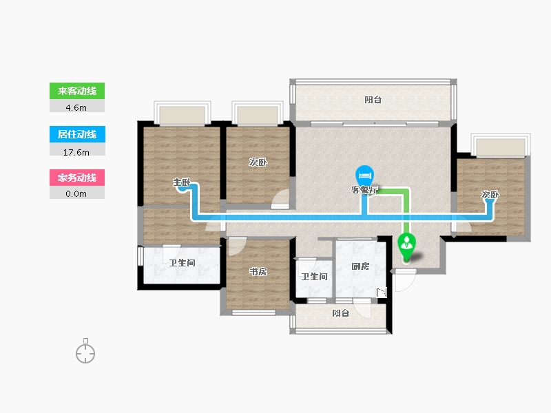 四川省-成都市-融创玖棠府-115.70-户型库-动静线