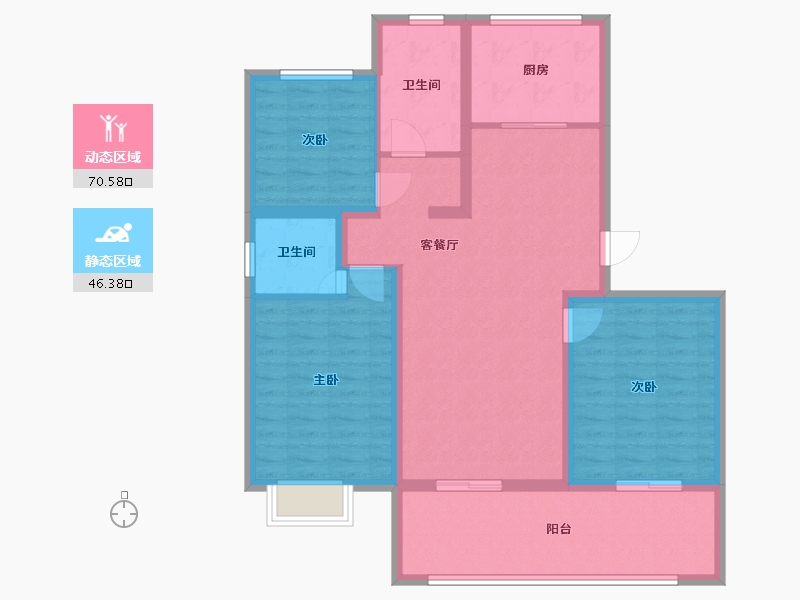 江苏省-南通市-璟御豪庭-105.00-户型库-动静分区