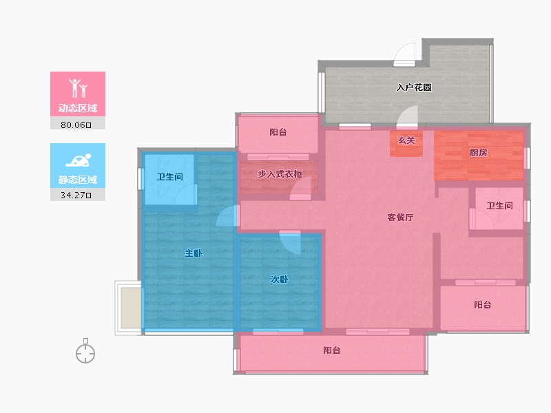 湖南省-株洲市-中房天玺湾-116.65-户型库-动静分区