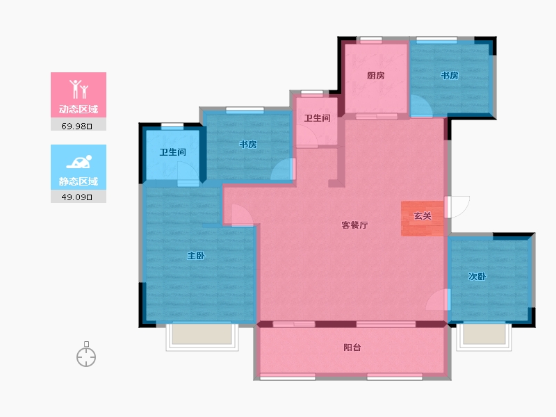 安徽省-合肥市-阳光城悦澜府-107.00-户型库-动静分区