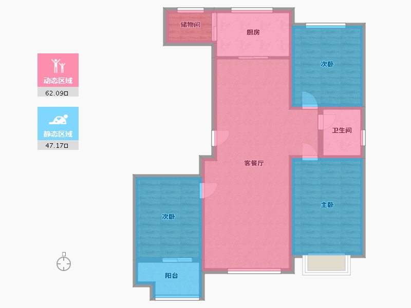 山东省-潍坊市-青云瑞景园-98.00-户型库-动静分区