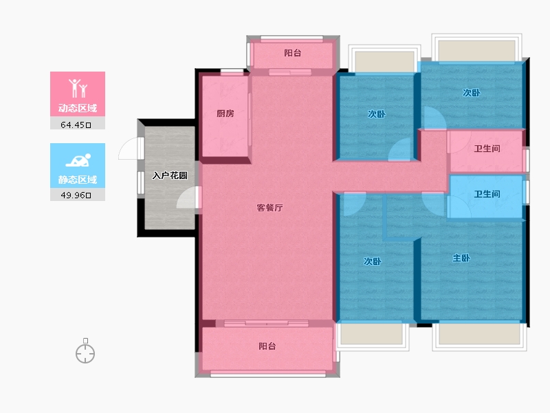 广东省-阳江市-碧桂园天悦府-109.37-户型库-动静分区