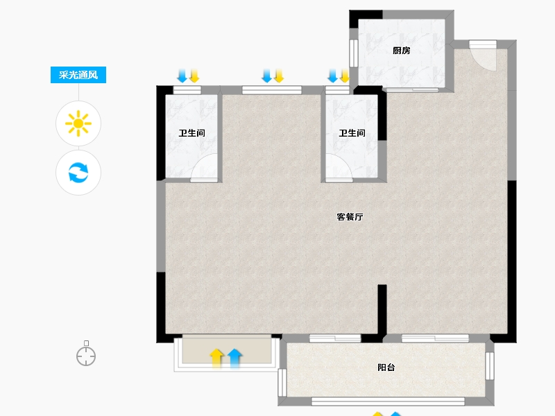 福建省-龙岩市-建发玺院-84.70-户型库-采光通风