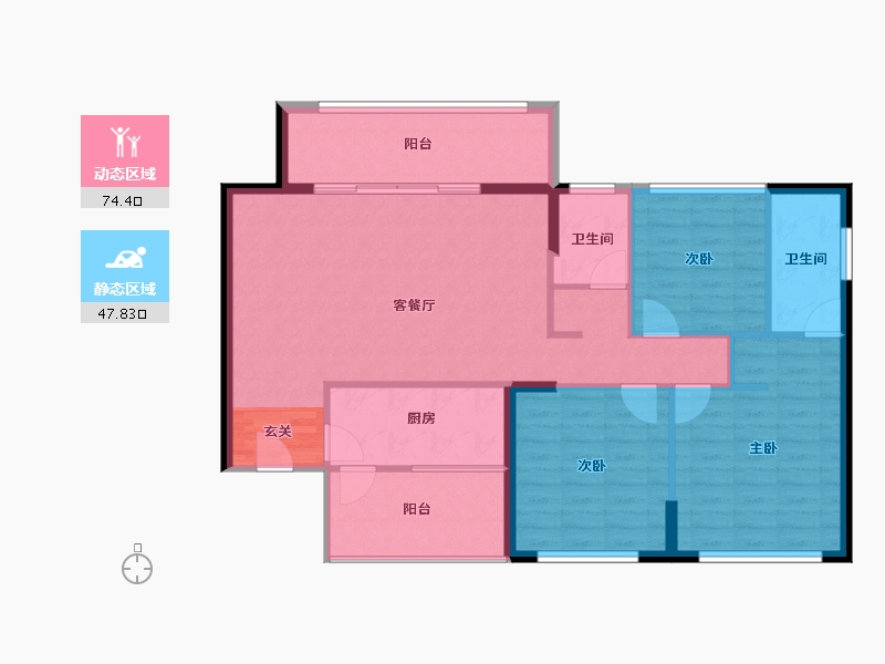 福建省-漳州市-招商卡达凯斯-111.55-户型库-动静分区