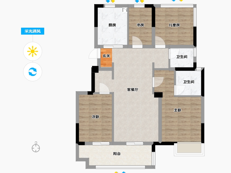 安徽省-合肥市-时代领�o-88.01-户型库-采光通风