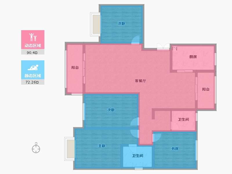 陕西省-西安市-司法小区-145.82-户型库-动静分区