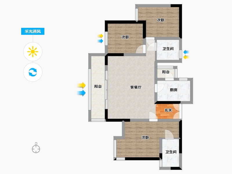 四川省-成都市-花样年江山-86.54-户型库-采光通风