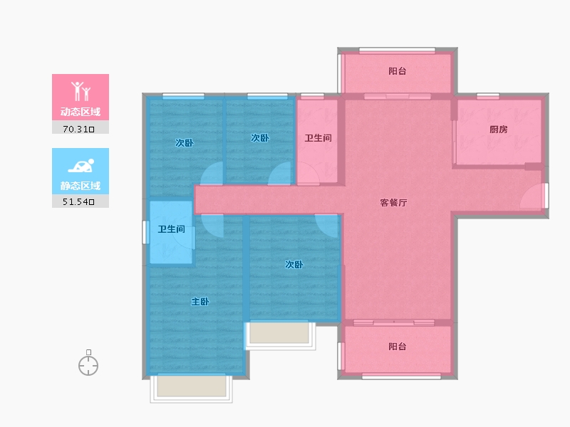 广东省-中山市-雅居乐剑桥郡-110.00-户型库-动静分区