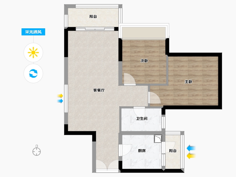 广东省-广州市-都湖国际-67.75-户型库-采光通风