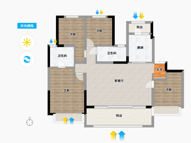 四川省-成都市-天湖湾-116.11-户型库-采光通风