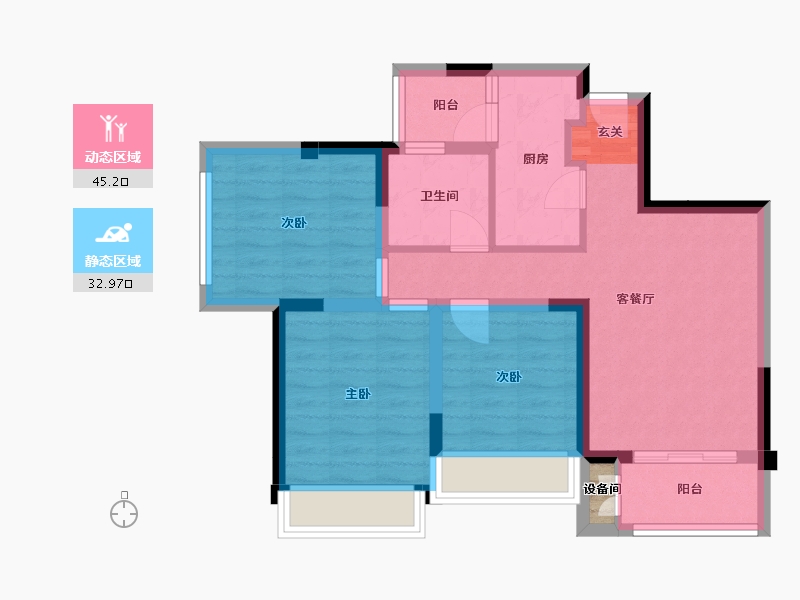 四川省-成都市-奥园棠�h府-69.43-户型库-动静分区