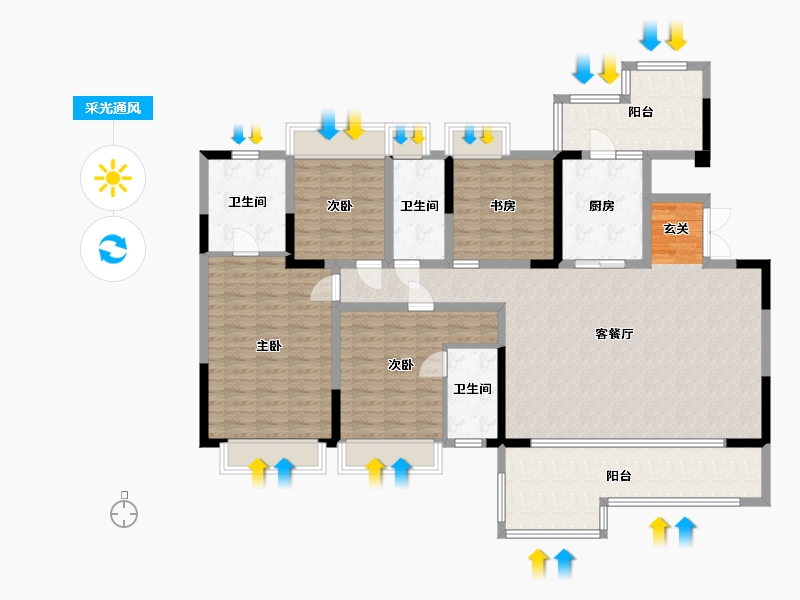 四川省-成都市-梵悦里-150.05-户型库-采光通风