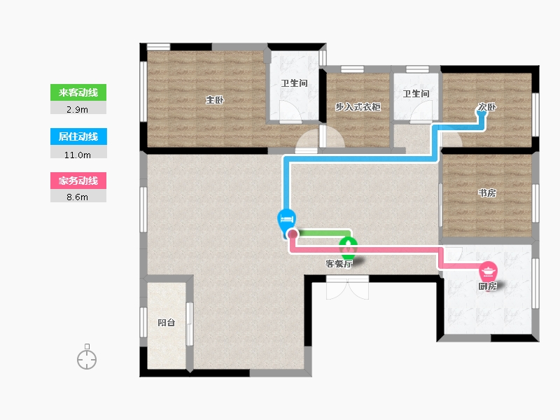 陕西省-西安市-蓝光长岛-116.79-户型库-动静线