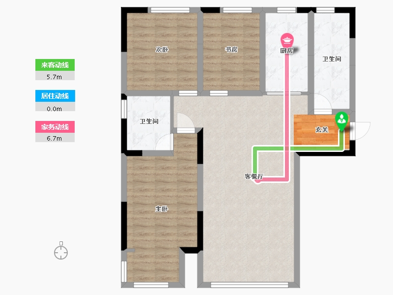 陕西省-延安市-盛世花园-91.63-户型库-动静线