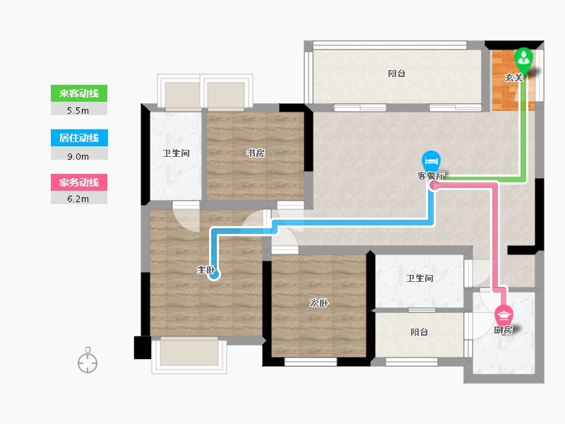 四川省-成都市-城投置地楠悦-83.25-户型库-动静线