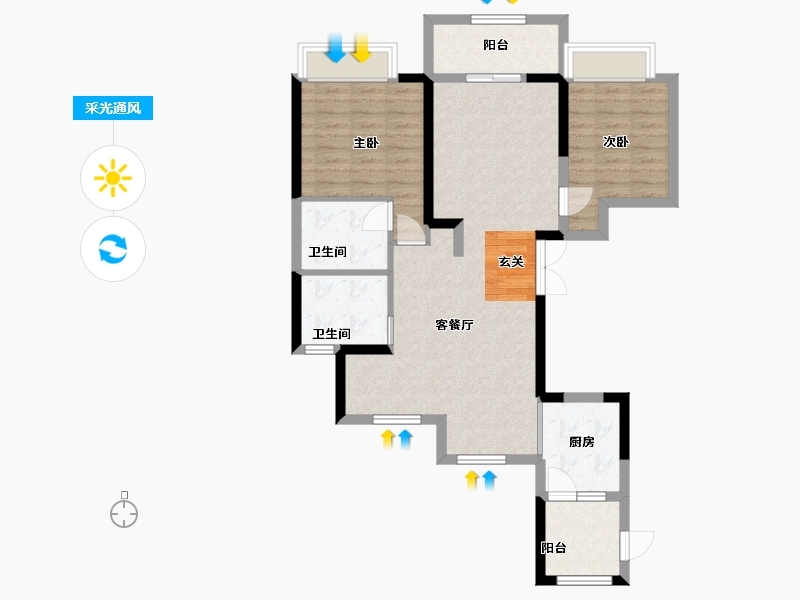 浙江省-台州市-江山一品-83.75-户型库-采光通风