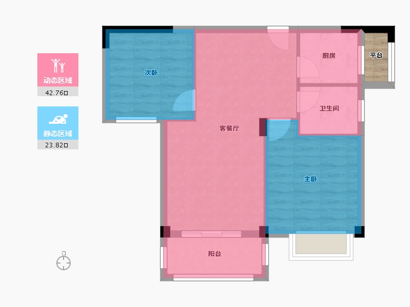 福建省-龙岩市-海伦堡麓璟台-61.80-户型库-动静分区