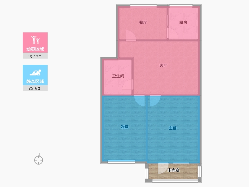 河北省-唐山市-凤凰园-76.37-户型库-动静分区