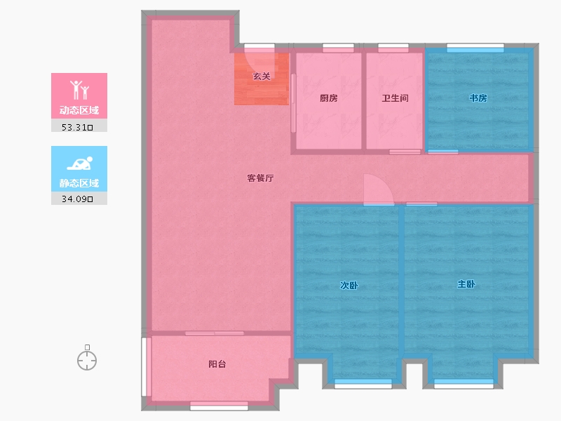 安徽省-合肥市-华邦蜀山里-79.64-户型库-动静分区