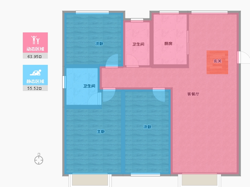 河北省-沧州市-书香华府-107.19-户型库-动静分区